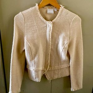 Anthropologie cream zip-up jacket